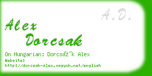 alex dorcsak business card